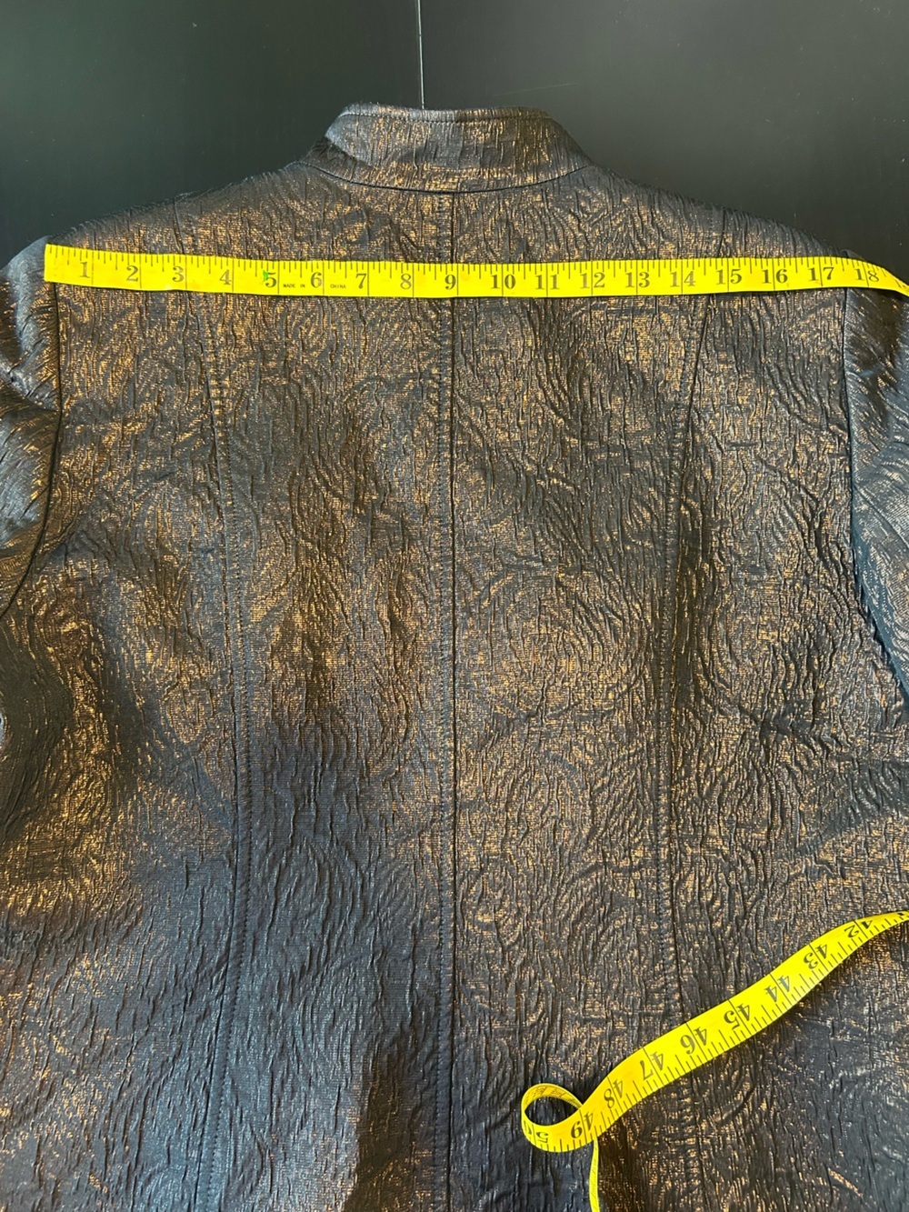 Louben Bronze Metallic Textured Zip Jacket Quiet Luxury Career Size 16 - Picture 13 of 14
